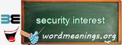 WordMeaning blackboard for security interest